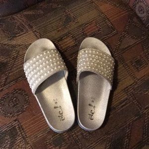 Sparkly and pearled Slides